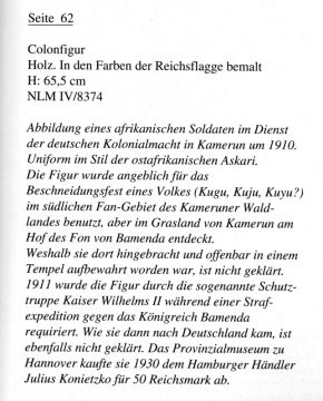 Götter aus Afrika 2, Hannover 1993, no.62 Colon Text